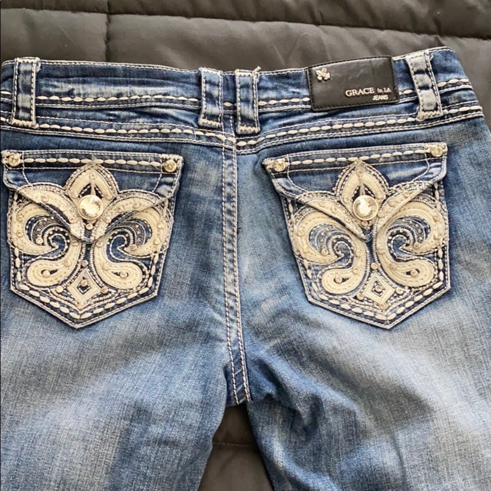 GRACE in LA jeans with bling pockets